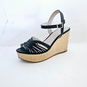 Seychelles East Los Angeles 1984  Women’s Wedge Leather Black  Sandals Size 9
